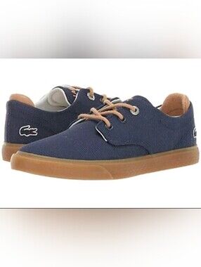 LACOSTE ESPARRE BOYS CANVAS TRAINERS BLUE